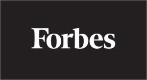 White Forbes logo on a black background.