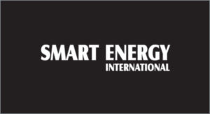 White Smart Energy International logo on a black background.