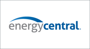Grey and blue Energy Central logo on a white background.