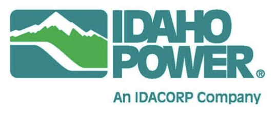 Teal and green logo of mountains next to text reading 'Idaho Power An Idacorp Company'.
